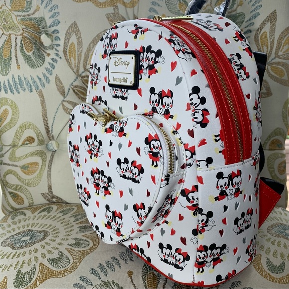 New! Loungefly Disney Mickey Minnie Mini Backpack - Picture 2 of 5